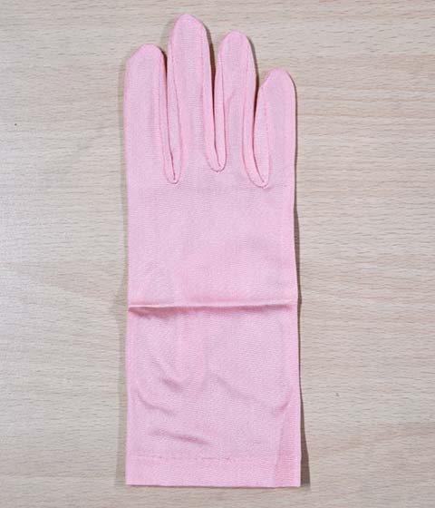 pink silk gloves